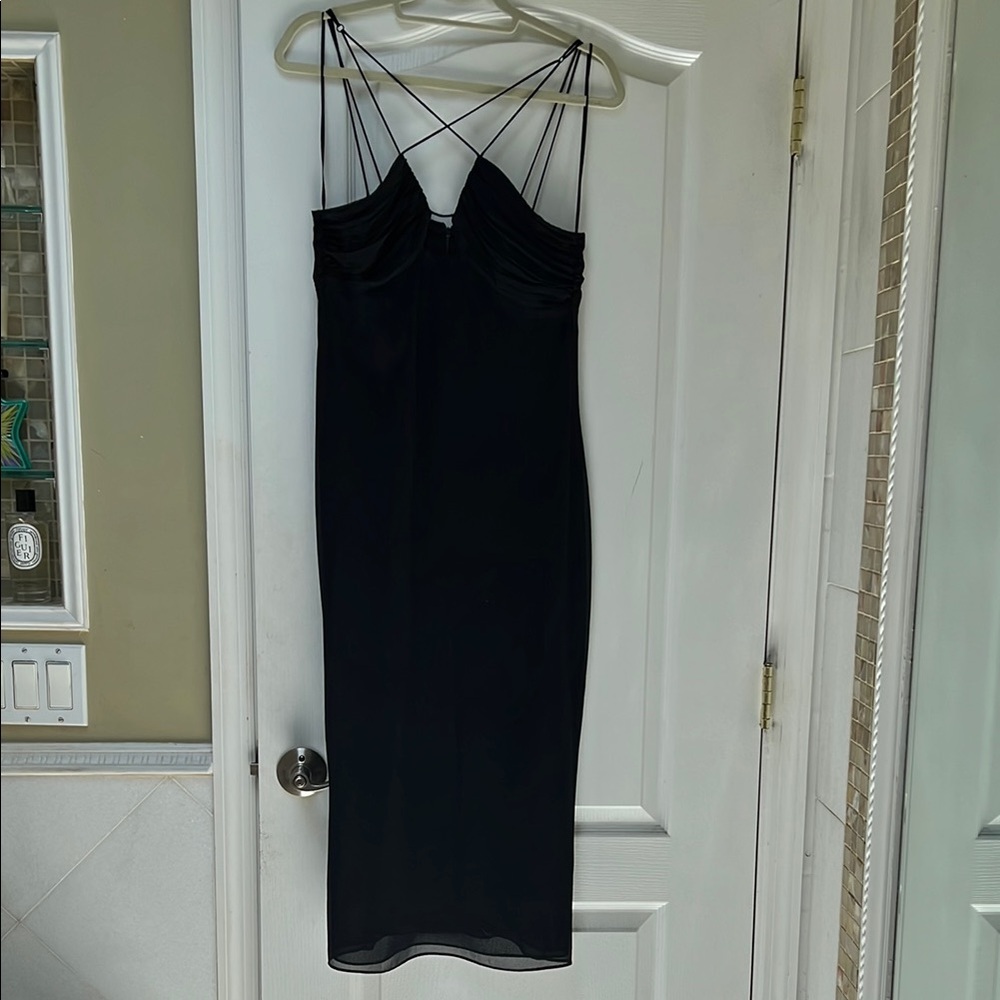 Elegant Black Spaghetti Strap Dress